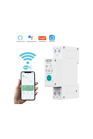 Tuya Zigbee Akıllı Devre Kesici Uzaktan Kumanda Ses Kontrol Anahtarı Ev Kablosuz Beyaz