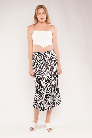 Gabria Saten Etek Siyah - Haki