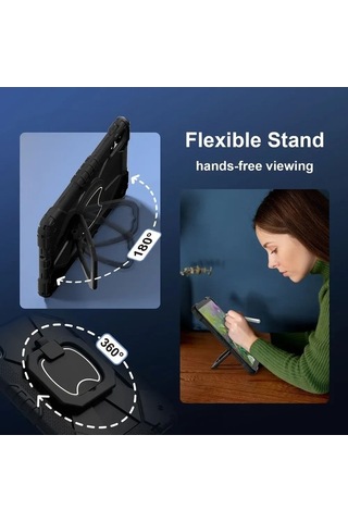 Maoyaya Redmi Pad Pro 12.1 İnç Kılıf, 360 Derece Kolçaklı, Taşıma Kolçaklı Koruyucu