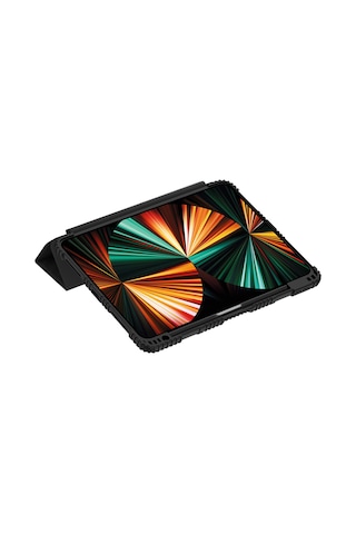 Apple Uyumlu iPad  11.nesil 2025 Raptic Armor Serisi Airbagli Katlanabilir Standlı Smart Cover Kılıf Siyah