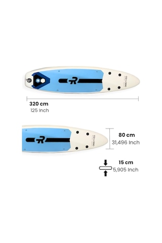 Cawooo Sup Şişme Sörf Tahtası Stand Up Paddle Board 80 320 15 Cm Açık Mavi