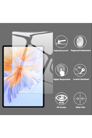Honor Pad V9 İle Uyumlu Kırılmaz Tablet Temperli Cam Ekran Koruyucu