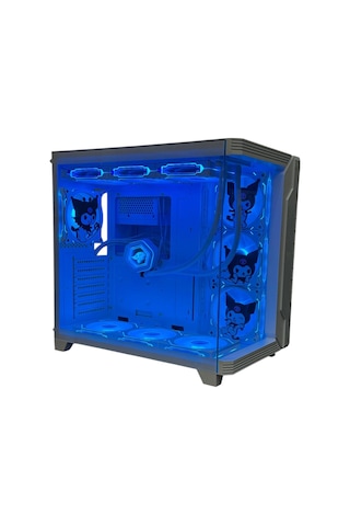 Kuromi Karakterli 7 Argb Fanlı 850w 80 Plus Bronz Power'lı 360mm Sıvı Soğutmalı Beyaz Akvaryum Kasa