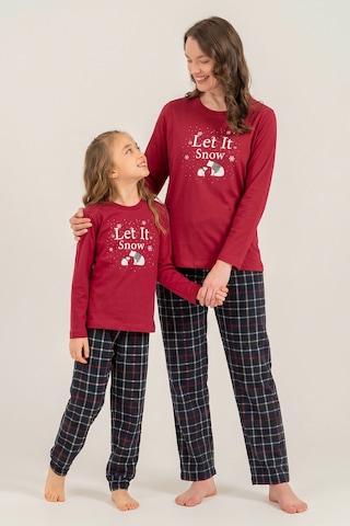 Arnetta Let It Snow Anne Kız Bordo Uzun Kol Pijama Takım Ar3730-a-v1 Ar3730-a-v1