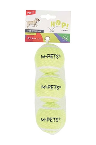M-pets Hop Tenis Topu Köpek Oyuncağı Sarı 3lü 6,4 Cm 244-50055.02