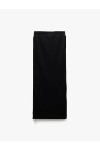 Koton Yüksek Bel Slim Fit Yırtmaç Detaylı Astarlı Midi Kalem Etek Siyah 5sal70006ık Siyah