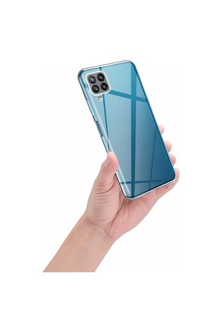 FitCase Samsung Galaxy Uyumlu A12 / M12 Kılıf Kamera Korumalı Silikon Şeffaf Arka Kapak