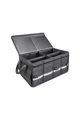 Büyük Boy Premium Araç İçi Bagaj Düzenleyici Organizer Çanta Oxford Kumaş Reflektörlü Araba Oto Bagaj Çantası