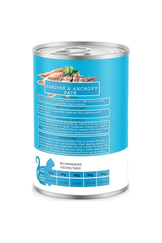 Chefs Choice Yetişkin Ve Yavru Kediler İçin, Tahılsız, Hipoalerjenik, Sardalyalı & Hamsili Ezme 400 Gr X 12 Adet