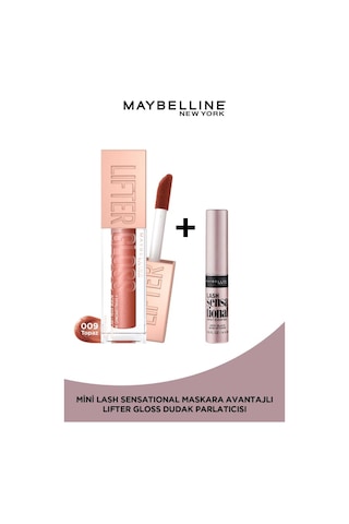Maybelline New York Lifter Gloss Nemlendirici Dudak Parlatıcısı 009 Topaz & Mini Lash Sensational Maskara Makyaj Seti pktlftrgls9crlbnc-9342 009 Topaz
