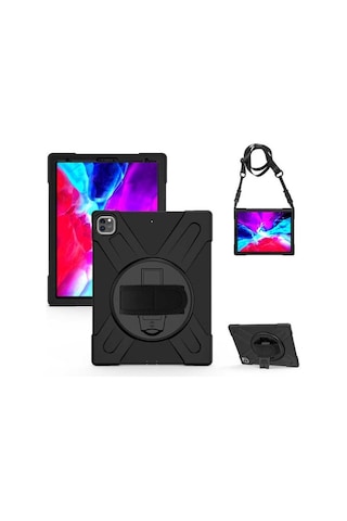Apple Uyumlu iPad Pro 12.9 2020 (4.Nesil) Zore Defender Tablet Silikon- - Siyah