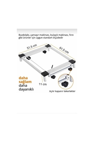 Gri Beyaz Eşya Altlığı Tekerlekli Çamaşır Bulaşık Buzdolabı V.s Makinesi Altlığı