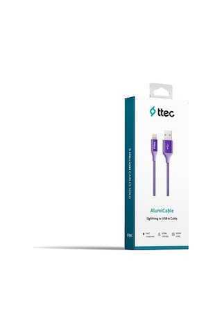 Ttec Alumicable Lightning İle Uyumlu Kablo Mor 1.2m - 2dk16mr 1 Adet