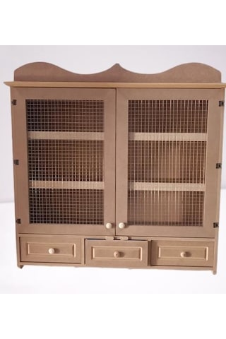 Hobi Dekoratif Telli Dolap Terek Ahşap Mdf Ham Cnc Kesim Model El Yapım