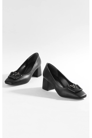 Paris Shoes Paris Siyah Kelebek Detaylı Aksesuarlı Topuklu Ayakkabı W24101-siyah Siyah