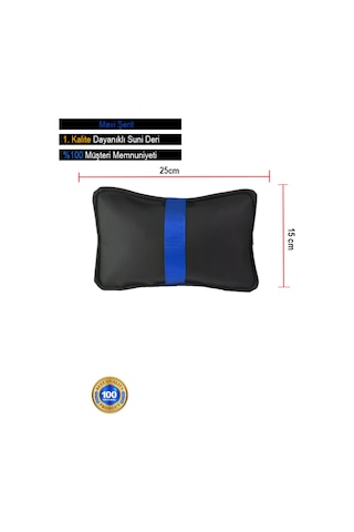 Ssangyong Actyonoto Koltuk Boyun Yastığı Mavi Şerit 2 Adet Siyah