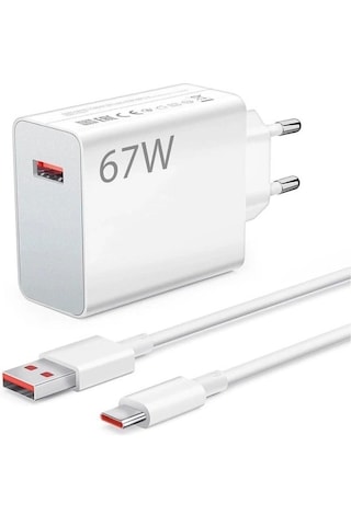 67w Hızlı Şarj Adaptörü Usb Çıkışlı Kablo Dahil Type-c Uyumlu Hızlı Şarj Cihazı Güvenli Şarj Başlığı