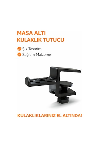 Masa Altı Kulaklık Tutucu Aparat Sıkıştırmalı Kulaklık Askısı Oyuncu & Ofis Masası Düzenleyici