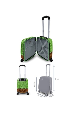 Coral High Erkek Çocuk Yeşil Kahverengi Craft Desenli Çocuk Valizi Ve Seyahat/spor Çantası Seti Çok Renkli
