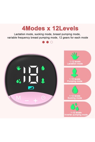 Geeroyoo Beyaz İngilizce Elektrikli Emziği: 4 Mod, 12 Seviye Ayar, Led Ekran, 150ml Biberon, Dahili Li-pil My-374