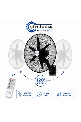 Çifcioğlu Ayaklı 75 Cm Sanayi Tipi Uzaktan Kumandalı Vantilatör