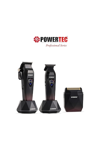Powertec TR-5800 Saç-Sakal-Ense-Günlük Tıraş Makinesi 3'lü Set 0.5mm Tarak Dahil