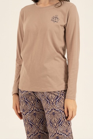 Arnetta Kadın Everyday Is A Fresh Start Kahverengi Uzun Kol Pijama Takım Ar3769-s-v2 Ar3769-s-v2