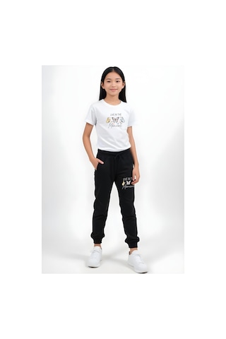 Fyk Kids Kız Çocuk Baskılı Live Kelebek Bel Detayı Lastikli Alt-üst Pijama Takımı Beyaz