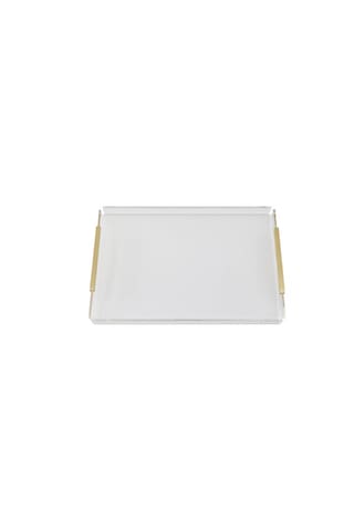 4-6 Kişilik Kahve/çay Pleksi Tepsi Düz Kulp %100 Pirinç Gold