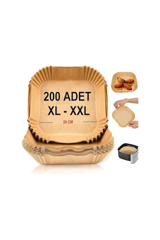 Kağıdı Xl-xxl Büyük Boy Kare 200 Adet Hava Fritöz Parşömen Fırın Kağıdı Tek Kullanımlık Kağıt Fırın F