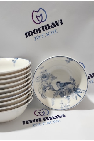Güral Porselen Kuş 12 Adet 14 Cm Çorba Kase