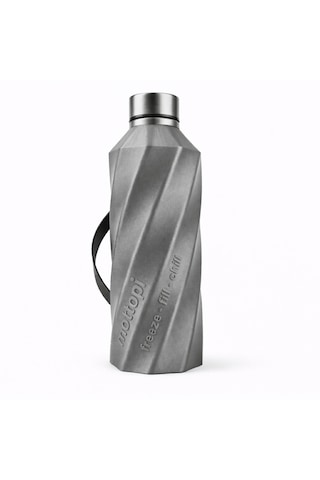 Mottopi Soğutucu Saplı Termos 1 L Cooling Bottle Dondur Doldur Soğut, Buzsuz Soğuk Su Termosu, Soğutucu Şişe, Taşınabilir Sıvı Soğutucu Gri