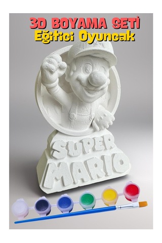 Super Mario 15 Cm Boyunda Beton/taş/figür/büst Boyama Seti-çocuk Boyama Etkinliği
