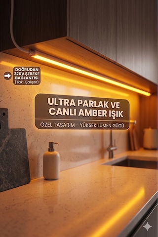 10 Metre Amber 220v Neon Led Şerit ,tak Çalıştır Set, Fişli Esnek Şerit Led, ,turuncu Led,mutfak,tezgah Ledi, Neon Led Şerit Işık ,ambiyans Işık Havuzu, Balkon, Teras Ve Ev İçin Dekoratif Led Amber-turuncu