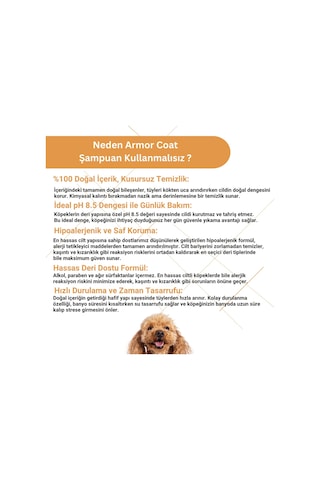 Armor Coat Köpek & Kedi Şampuanı Hindistan Cevizi Yağı Özlü