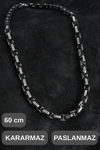 Zincirkolye 316l Çelik Kral Zincir Erkek Kolye Gümüş Renk 60 Cm Kararmaz Paslanmaz Kalın Halkalı Şı