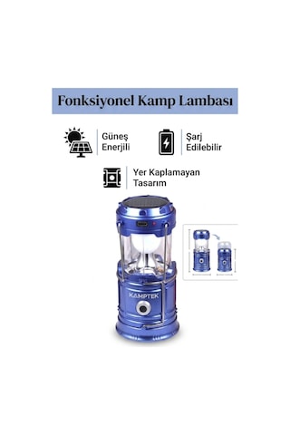 Led Taşınabilir Çadır Kamp Dış Mekan Lambası Feneri Fonksiyonlu Metal Gövde 3 Modlu Renkli