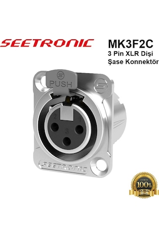 Seetronic Mk3F2C 3 Pin Xlr Dişi Şase Konnektör 10 Lu