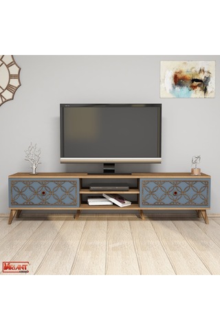 Variant Class Tv Ünitesi - Ceviz / Mavi (Kalsedon)