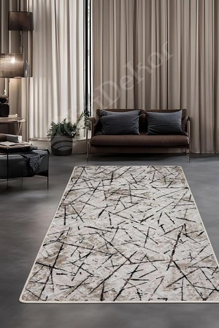 Halı Vizon Cool Karo Yıkanabilir Kaymaz Kesme Ince Yolluk Kilim Salon Halısı Modelleri, Karo-vizon-saçaksız, 40x60 Genel