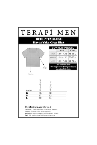 Terapi Men Beyaz Havuz Yaka Fitted/vücuda Oturan Kısa Kol Crop Tişört Beyaz
