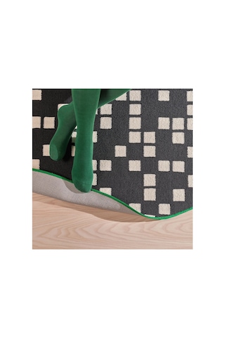 Ikea Brännboll Çocuk Oyun Halısı 195 X 195 Cm Siyah - Beyaz - Yeşil Çok Renkli