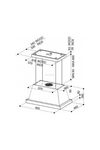 Faber Thea Isola EV8 DG Matt F80 SC Ada Tipi 80 CM Davlumbaz