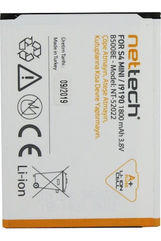 Teknonet Samsung Galaxy İ9190 S4 Mini Uyumlu 1800 Mah Batarya