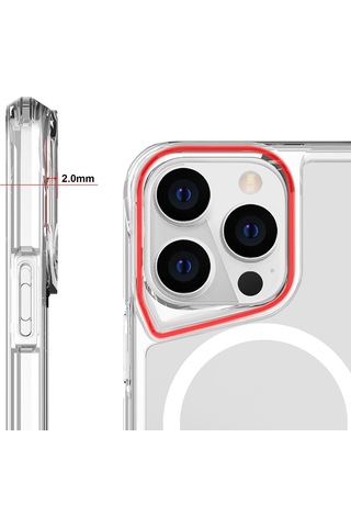 Apple Uyumlu iPhone 14 Pro Zore Magsafe Şarj Özellikli T-max Magsafe Kılıf-renksiz Renksiz