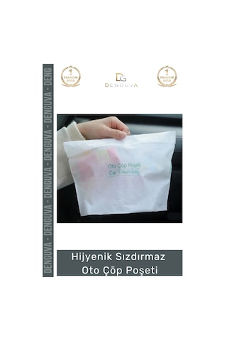 Hijyenpoşeti Su Geçirmez Yapışkanlı Pratik Oto Araba Araç İçi Sızdırmaz Torpido Hijyen Çöp Poşet 20