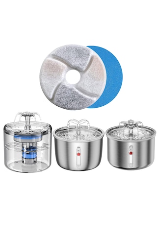 Ecronicword 8'li Set Yuvarlak Evcil Hayvan Su Çeşmesi Filtreleri