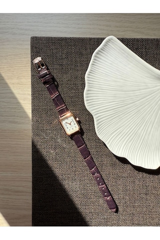 Retro Minimal Deri Kordon Vintage Kadın Kol Saati Minik Sarı