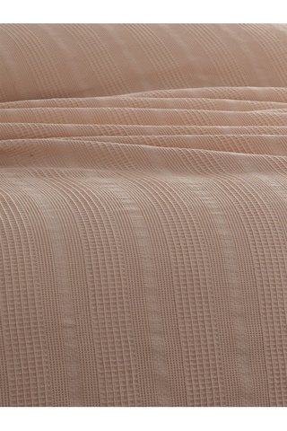 Tek Kişilik Waffle Pike 160x230cm, %100 Pamuk, Petek Tasarım, Bej Bej