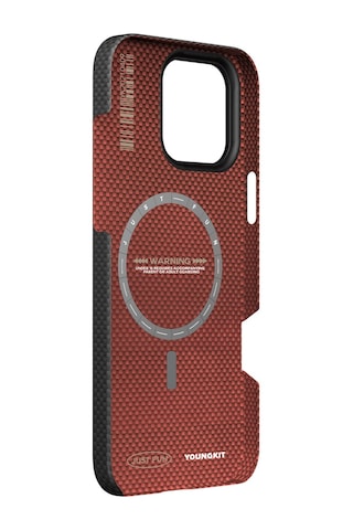Apple Uyumlu iPhone 16 Pro Kılıf Magsafe Aramid Fiber Youngkit 1500d Kevlar Extreme Wing Serisi Siyah